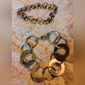 2 Gold Tone Chain Bracelets